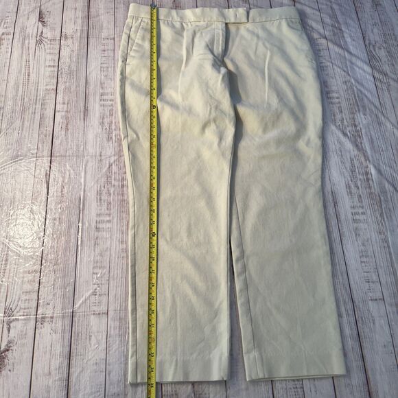 Ann Taylor Women’s Pants  Cream Cotton Blend Straight Leg Trousers - Size 12 - Picture 2 of 7
